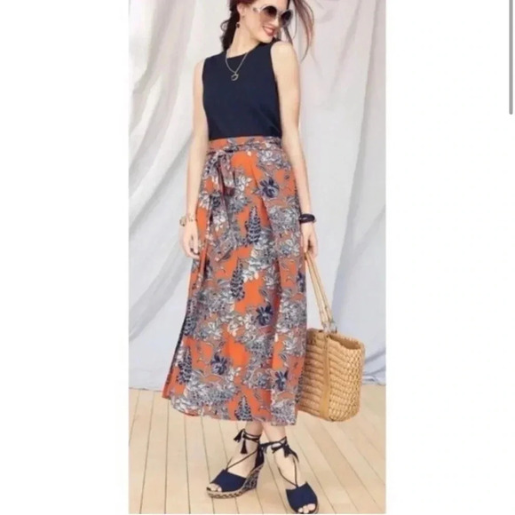 Cabi Calypso Maxi Skirt Paradise Floral Faux Wrap Sash Elastic Style 5250 size S - Picture 1 of 10